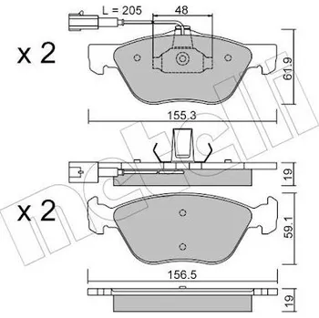 Brzdová destička Sada brzdových destiček, kotoučová brzda METELLI 22-0083-0