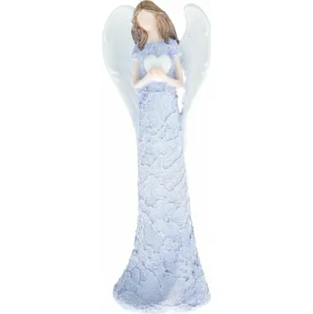 Vánoční dekorace Casa de Engel Home Polyresinový anděl se srdcem, 1/32 Fialová UNI (2814698)