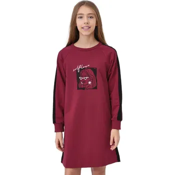 Dívčí šaty Dívčí šaty - WINKIKI WJG 12091, bordo Barva: Bordo, Velikost: 128