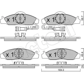 Brzdová destička Sada brzdových destiček, kotoučová brzda METELLI 22-0368-0