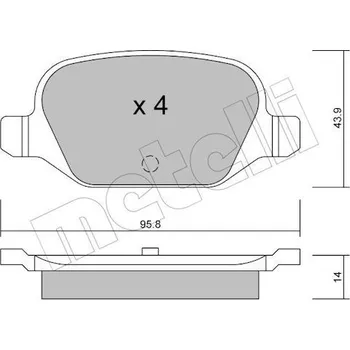 Brzdový systém Sada brzdových destiček, kotoučová brzda METELLI 22-0324-0