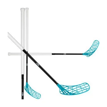 Florbalová hůl Zone floorball SUPERLIGHT 27 THIN black/turq Florbalová hůl černá / modrá, Pravá (pravá ruka dole), 100cm (=110cm)