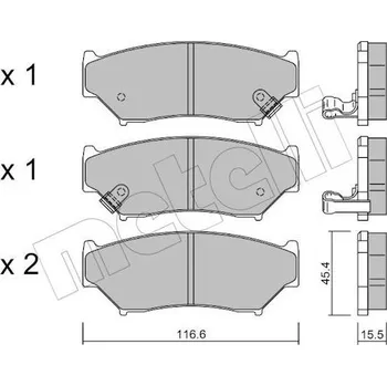 Brzdový systém Sada brzdových destiček, kotoučová brzda METELLI 22-0136-0