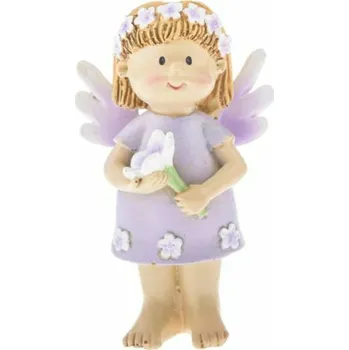 Casa de Engel Home Polyresinová víla s bílou květinou, 12/144 Fialová UNI (2814653)
