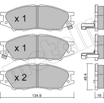 Brzdová destička Sada brzdových destiček, kotoučová brzda METELLI 22-0810-0