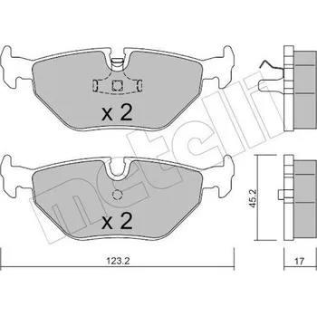 Brzdový systém Sada brzdových destiček, kotoučová brzda METELLI 22-0180-0