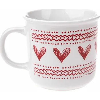 Casa de Engel Home Keramický hrnek se srdci, bílý, 450ml, 6/36 Fialová UNI (2803875)