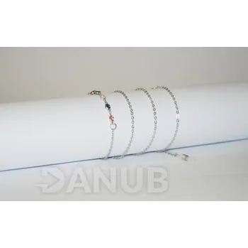 Sluneční brýle Řetízek na brýle - stříbrný + barevná oka - 75 cm