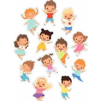 Set školních potřeb Dekoracje okienne dwustronne - Wesołe dzieci 12szt