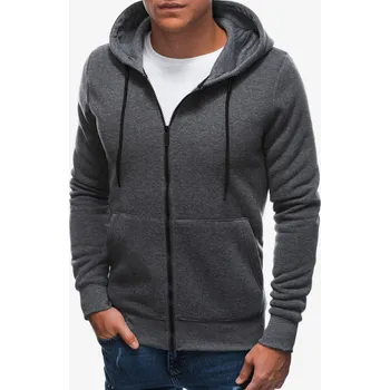 Pánská mikina Edoti Pánské Tmavě šedá pánská mikina na zip s kapucí Edoti Šedá S (2332201)