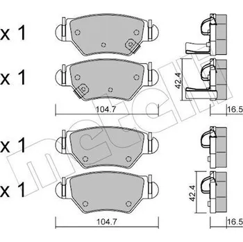 Brzdový systém Sada brzdových destiček, kotoučová brzda METELLI 22-0259-0