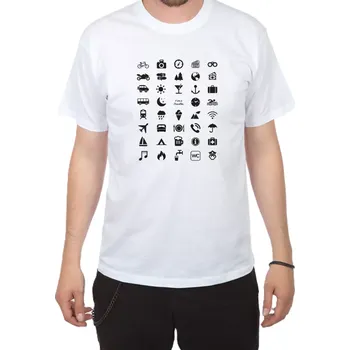 Pánské oblečení Tričko - Cestovatelské symboly Slovník na cesty - bílé - L