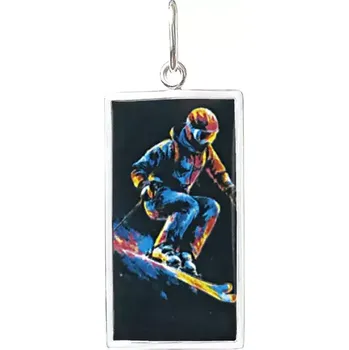 Přívěsek Aljančič Lyžování Miniartion bílé zlato