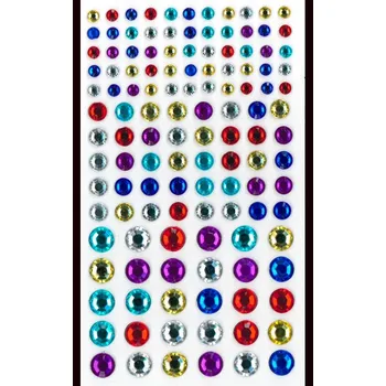 Set školních potřeb Samolepící kamínky DS79 - 4, 6, 8mm 125 ks mix bárev Brewis