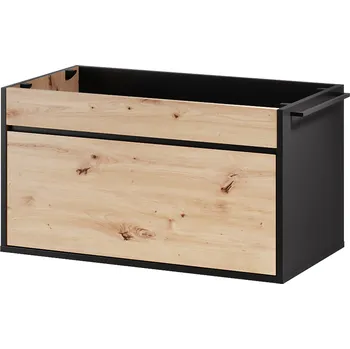 Policová skříň Závěsná skříňka pod umyvadlo Mossa 58 80 cm dub Artisan/černá