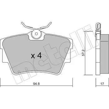Brzdový systém Sada brzdových destiček, kotoučová brzda METELLI 22-0635-0