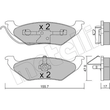 Brzdový systém Sada brzdových destiček, kotoučová brzda METELLI 22-0624-0