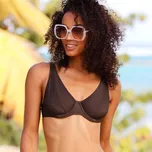 Plavková trojúhelníková podprsenka Solaro, s kosticemi čokoládová 90C