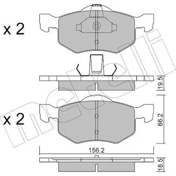 Brzdový systém Sada brzdových destiček, kotoučová brzda METELLI 22-0609-0