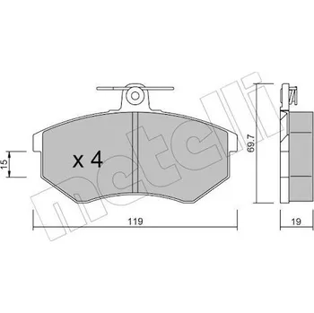 Brzdová destička Sada brzdových destiček, kotoučová brzda METELLI 22-0148-0