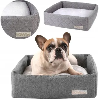 Pelíšek pro psa Pelíšek pro pro kočky pohovka pro psy, DOTTY - prošívaná šedá - S