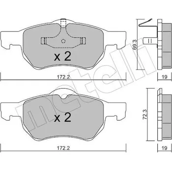 Brzdová destička Sada brzdových destiček, kotoučová brzda METELLI 22-0523-0
