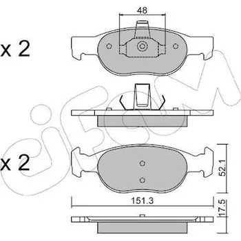 Auto-moto Sada brzdových destiček, kotoučová brzda CIFAM 822-079-2