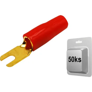 elektrický kabel Vidlička na kabel 10 mm² / červená - 50 ks
