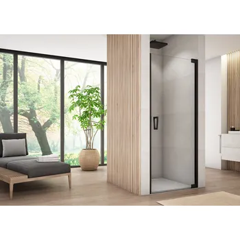 Sprchové dveře Ronal CADURA CA1C jednokřídlé sprchové dveře 70 cm Šířka: 700 mm, Profil: Černá, Sklo: Hladké čiré