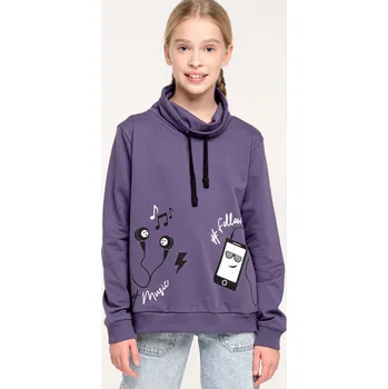 Chlapecká mikina Dívčí mikina - Winkiki WJG 92624, tmavě fialová Barva: Fialová, Velikost: 146