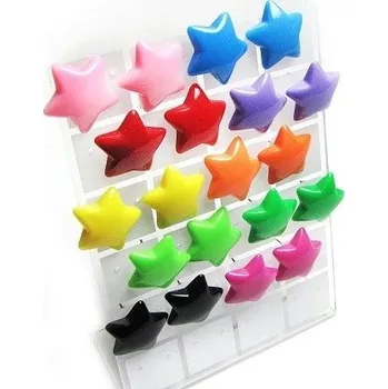 Náušnice Prosperk Náušnice plastové hvězdičky Barva: Oranžová