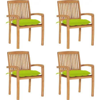 OMAXI Stohovací zahradní židle s poduškami 4 ks masivní teak 450352