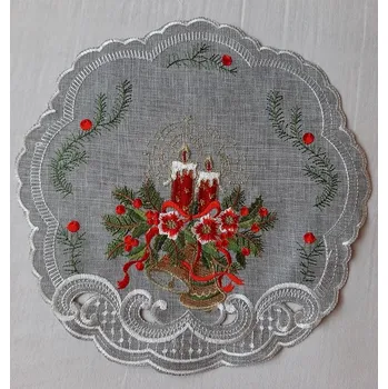 ubrus UBRUS vyšívaný prům. 30cm vánoční 02