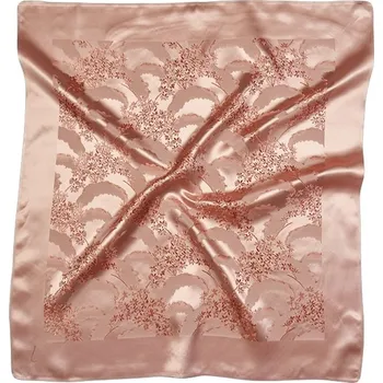 Šátek HEDVA ČESKÝ BROKÁT Šátek Ondrin VSh 77x77 VINNÝ LIST SE ŠLAHOUNY lososová