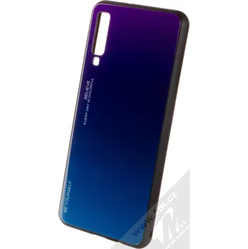 Pouzdro na mobilní telefon 1Mcz Glass Cover ochranný kryt pro Samsung Galaxy A7 2018, fialový