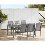7dílný zahradní jídelní ratanový set BestBerg Capton BBRF-17786G / šedá 224622372