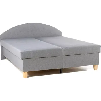 Postel Manželská postel Ája na nožkách, šedá (č.144/buk)