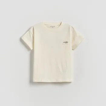 Chlapecké tričko Reserved - Bavlněné tričko - krémová - 288GS-01X - 288GS-01X-98