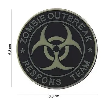 Nášivka Gumová nášivka 101 Inc nápis Zombie Outbreak Team - černá