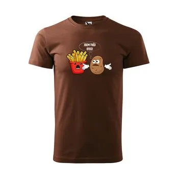 Pánské tričko Tričko s potiskem Jsem tvůj otec: hnědé 4XL