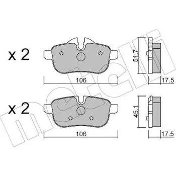 Brzdová destička Sada brzdových destiček, kotoučová brzda METELLI 22-0919-0