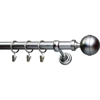 Ø 25 jednotyč-komplet Rosa Barva: chrom mat, Délka: 160 cm, typ kroužků: kroužky se žabkami