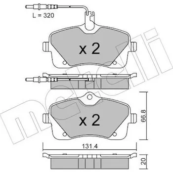 Brzdová destička Sada brzdových destiček, kotoučová brzda METELLI 22-0853-0
