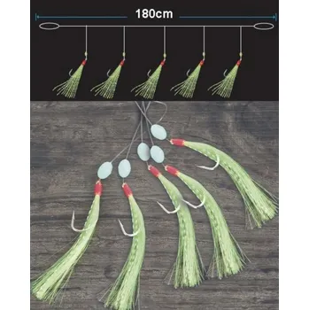 Aquantic návazcový systém Mackerel IX – 180 cm, 5× háček 1/0