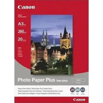 Fotopapír Canon Photo Paper Plus Semi-Glossy 1686B072, 260 g/m2, 10x15cm, 5ks, saténový, pololesklý, bílý, foto papír