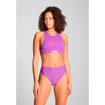 Dámské plavky PUMA - HIGH WAIST BRIEF 1P MAGE DÁMSKÝ BIKINY SPODNÍ DÍL PLAVEK FIALOVÝ 938348-08S