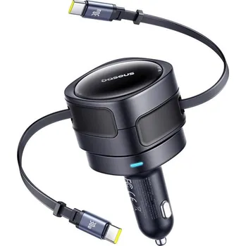 Autobaterie Baseus Enjoyment Max nabíječka do auta s kabely USB-C+USB-C 60W černá