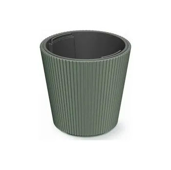 Květináč Květináč MILLY s vkladem 23,8 cm - barva: tmavě zelená