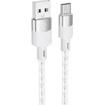 Hoco X99 Crystal Junction průhledný nabíjecí a datový kabel - USB-A na USB-C - 1 m - šedý