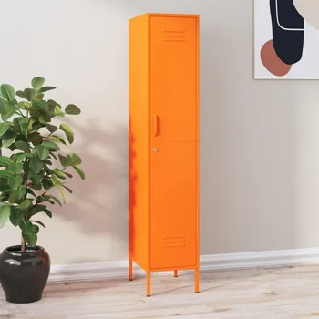 Zahradní úložný box OMAXI Uzamykatelná skříň oranžová 35 x 46 x 180 cm ocel 565674